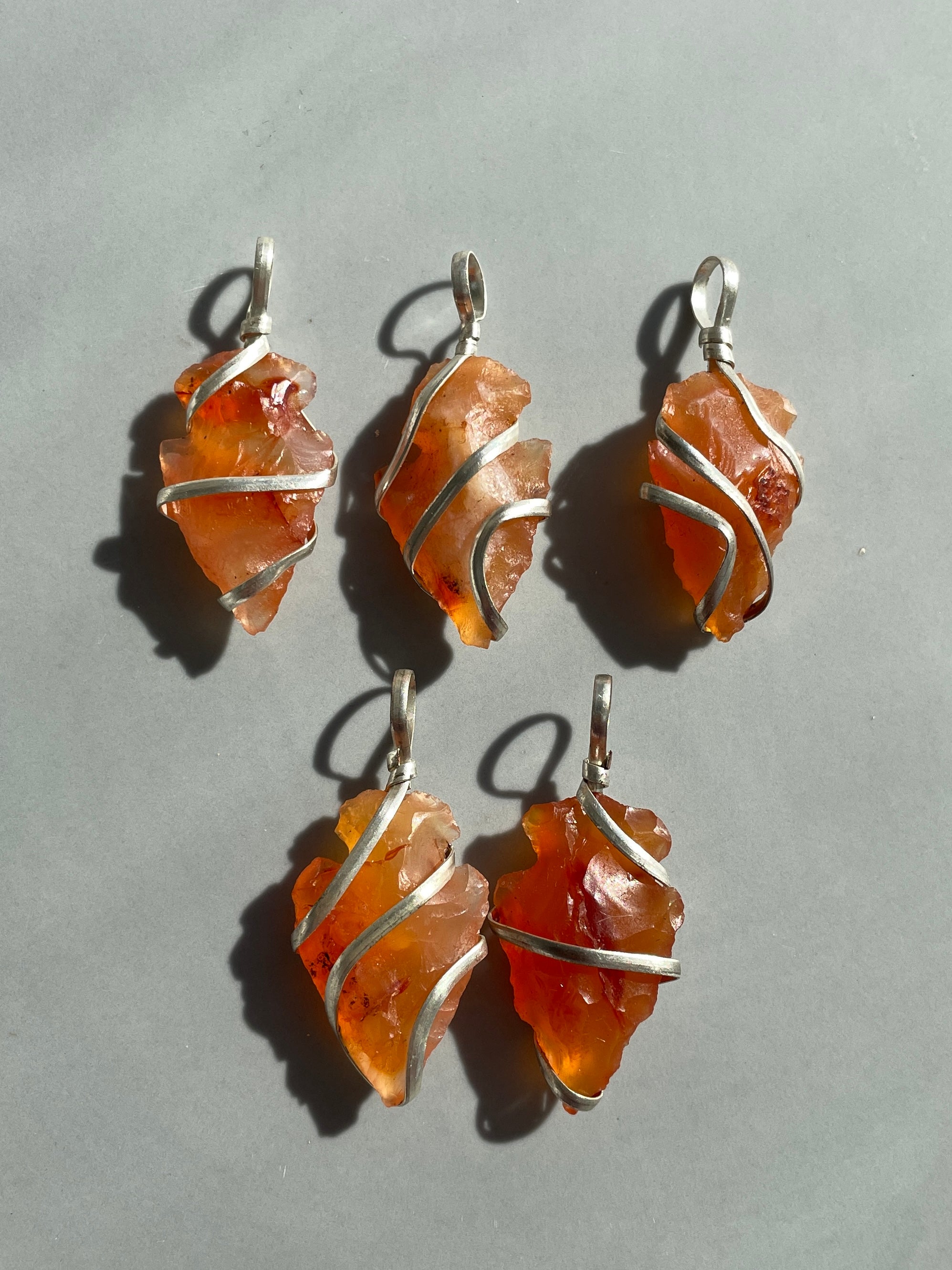 Carnelian - Wire Wrapped Arrowhead Pendant Carnelian - Wire Wrapped Arrowhead Pendant